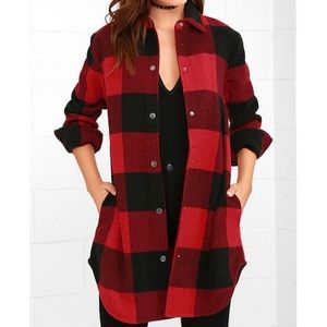 BB Dakota medium-weight red flannel jacket
